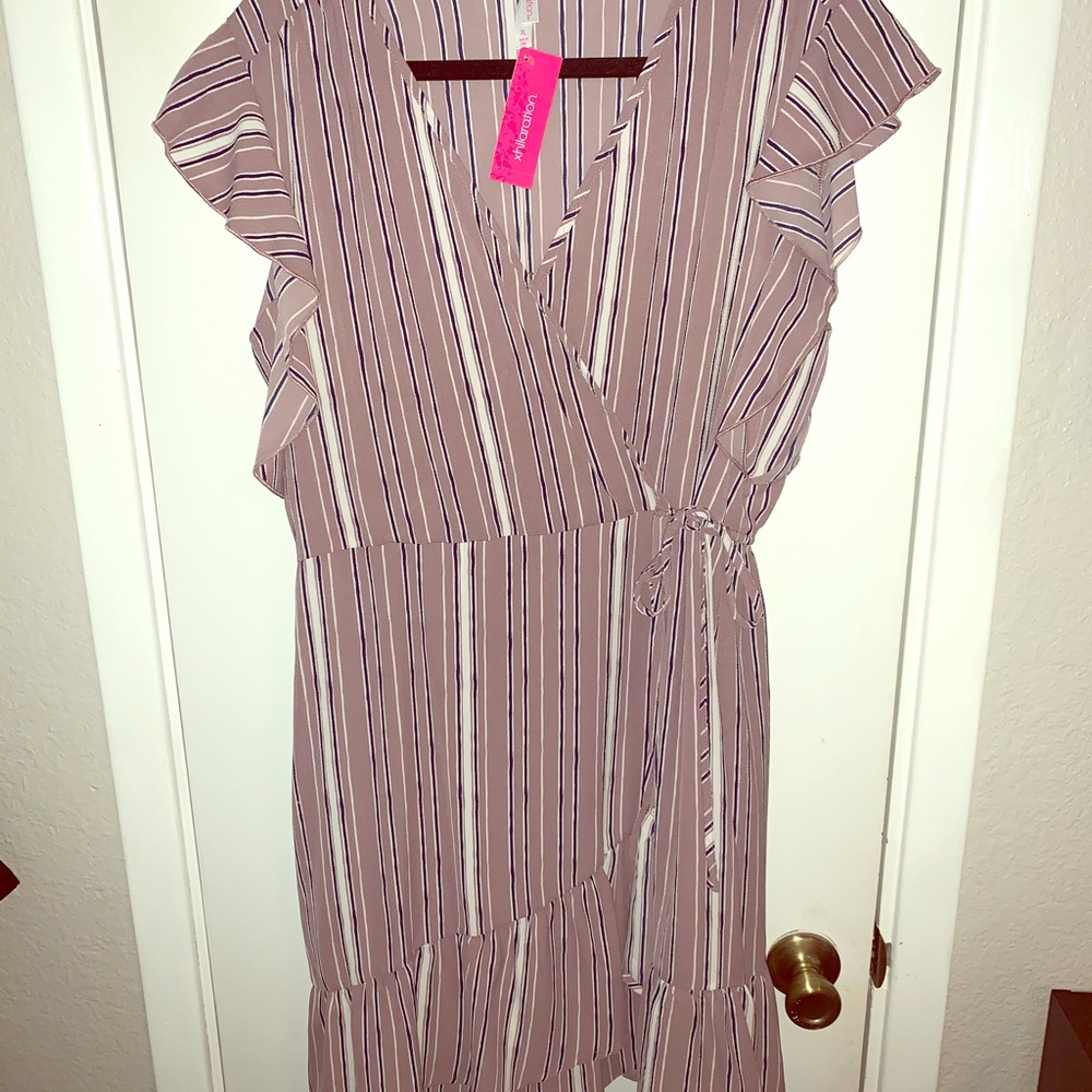 Purple & Blue Wrap Dress